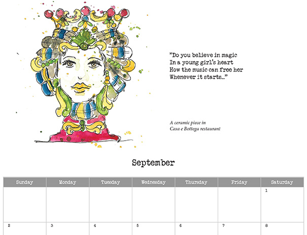 2018 calendar sample 