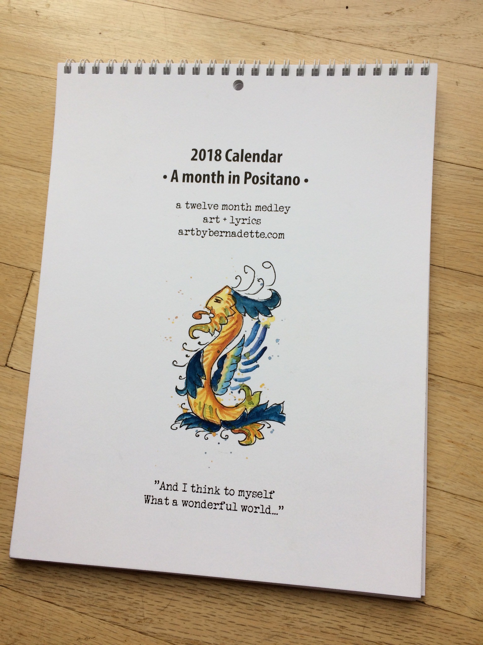 2018 calendar cover