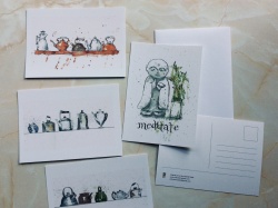 Coffee and tea and meditate postcards