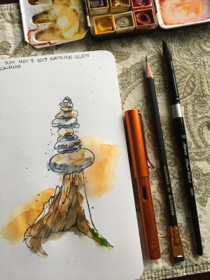 Rock cairn at Watkins Glen