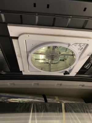 van roof fan installed