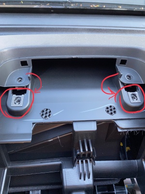 Inside view of new screw location