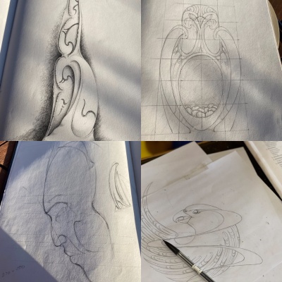 Maori sketches for wood carvings