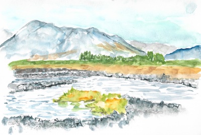 Sketch at the Oreti River