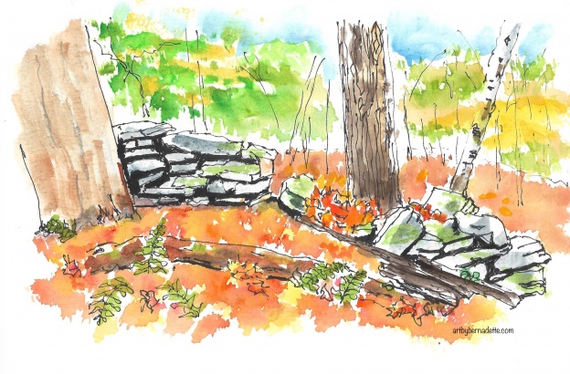 Old stone wall at Prompton St Pk