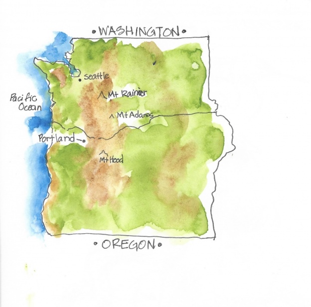 Map Oregon & Washington