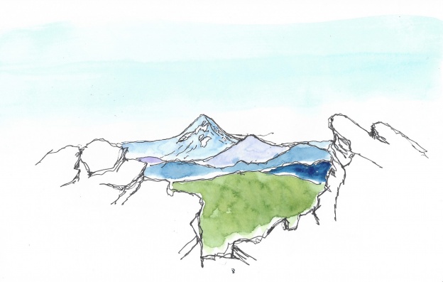 View of Mt. Hood from top